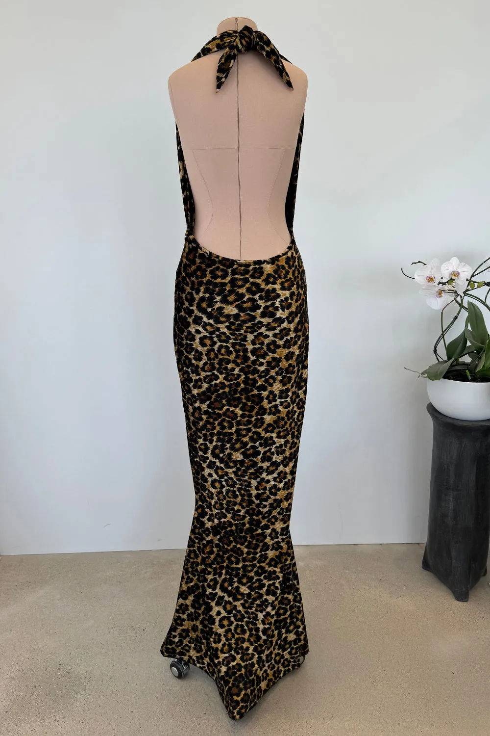 Patrick Kelly 1989 Tie Back Leopard Dress