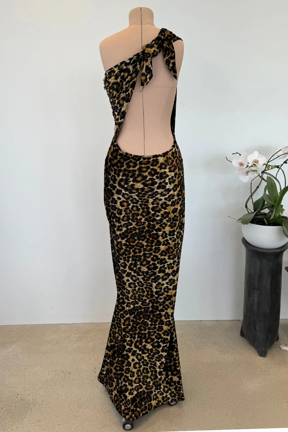 Patrick Kelly 1989 Tie Back Leopard Dress