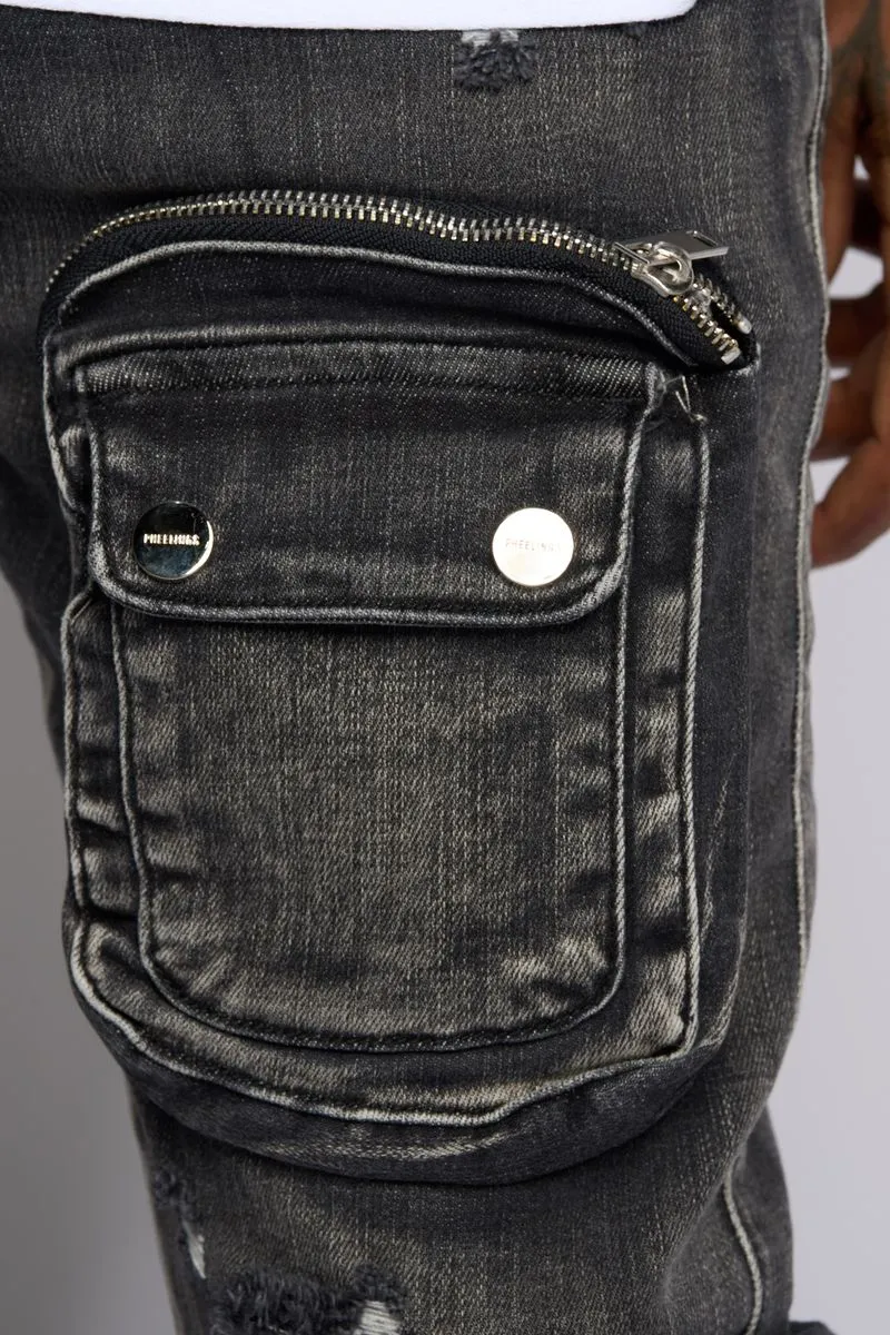 PHEELINGS JOURNEY TO GREATNESS FLARE STACK DENIM (BLACK)
