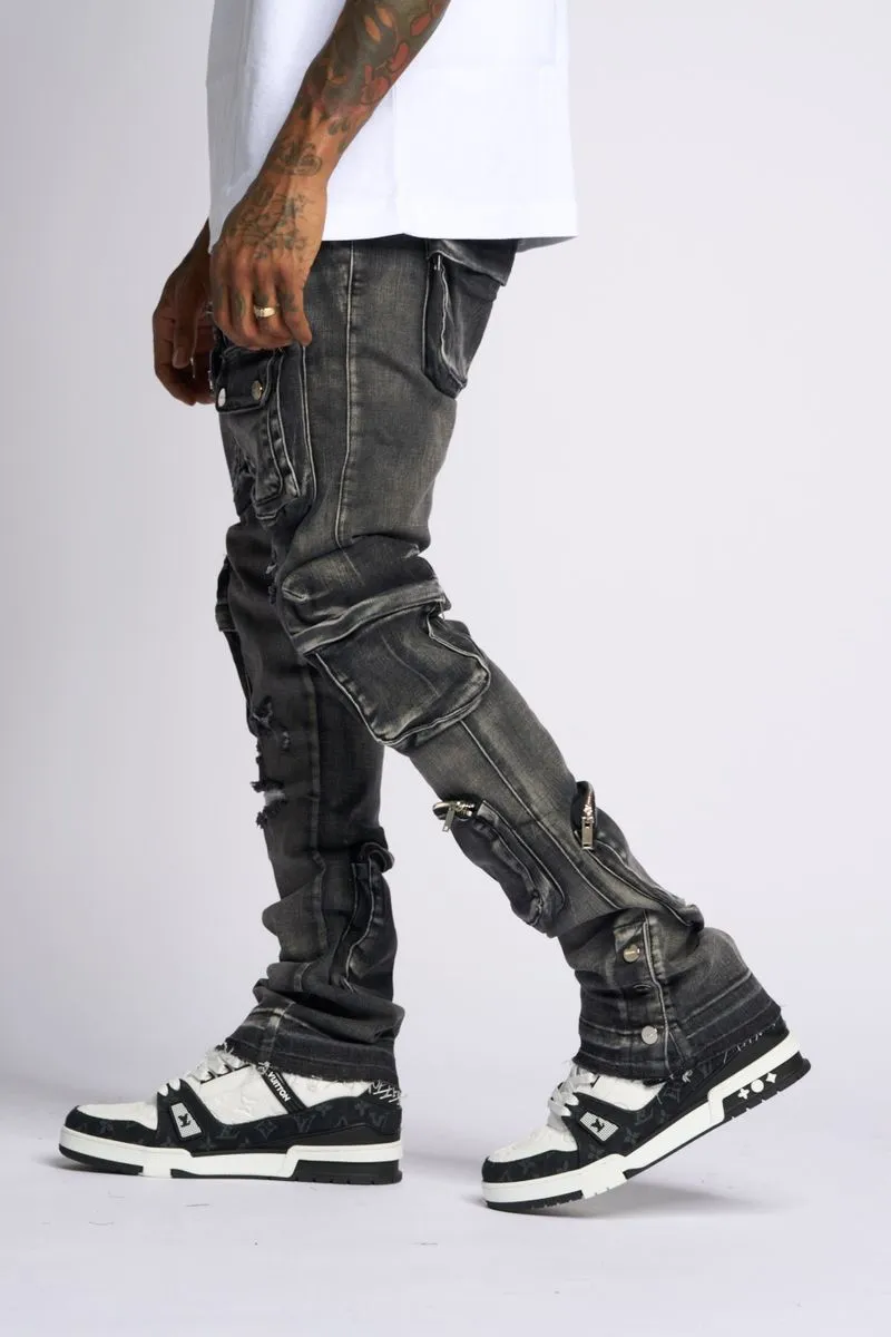 PHEELINGS JOURNEY TO GREATNESS FLARE STACK DENIM (BLACK)