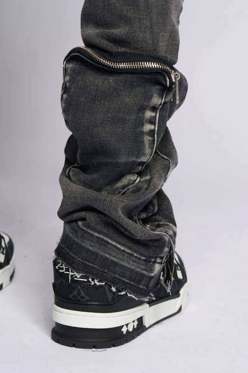 PHEELINGS JOURNEY TO GREATNESS FLARE STACK DENIM (BLACK)