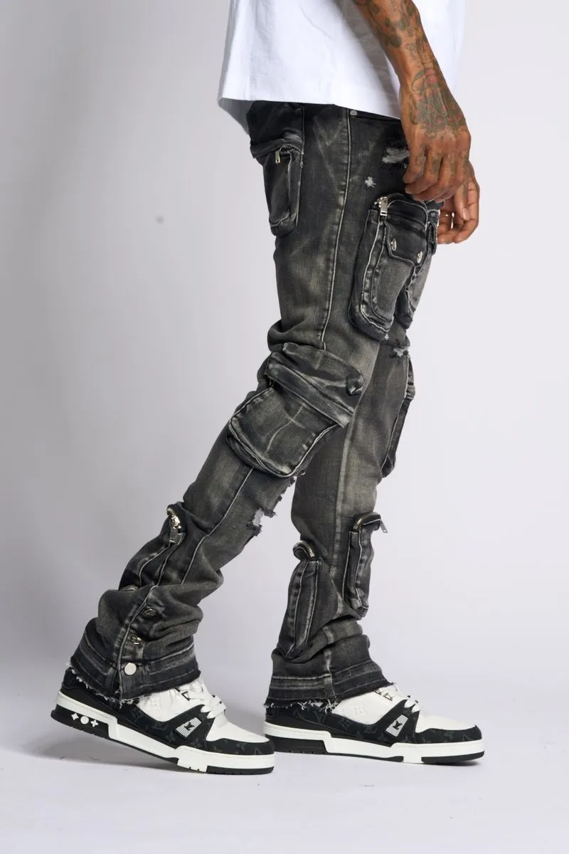 PHEELINGS JOURNEY TO GREATNESS FLARE STACK DENIM (BLACK)