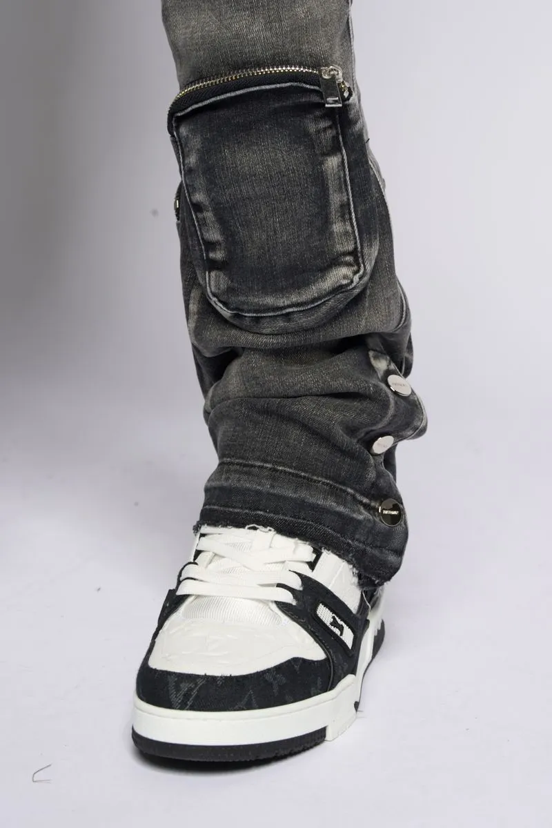 PHEELINGS JOURNEY TO GREATNESS FLARE STACK DENIM (BLACK)