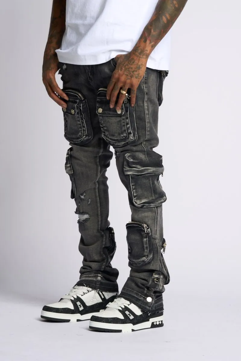 PHEELINGS JOURNEY TO GREATNESS FLARE STACK DENIM (BLACK)