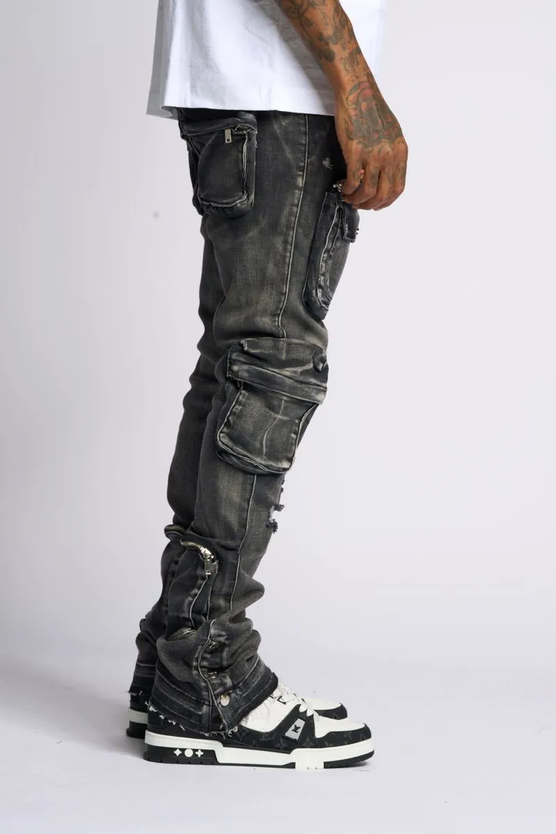 PHEELINGS JOURNEY TO GREATNESS FLARE STACK DENIM (BLACK)