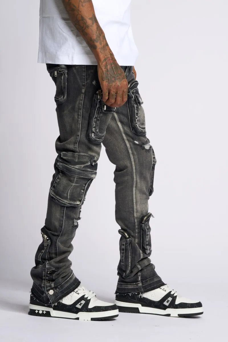 PHEELINGS JOURNEY TO GREATNESS FLARE STACK DENIM (BLACK)