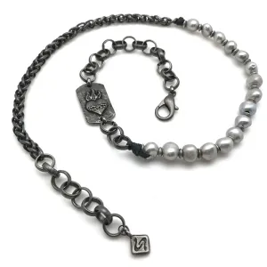Pilar Mixed Metals and Pearl Necklace or Bracelet
