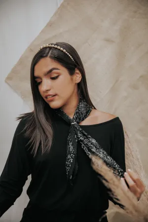 Pleated bandana scarf