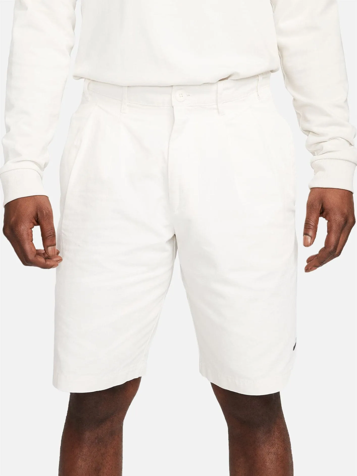 Pleated Chino Short - White