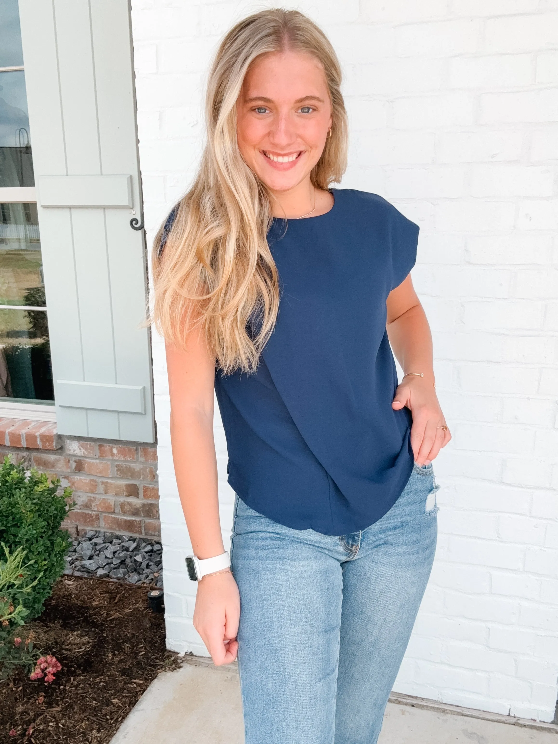 Pleated Drape Blouse