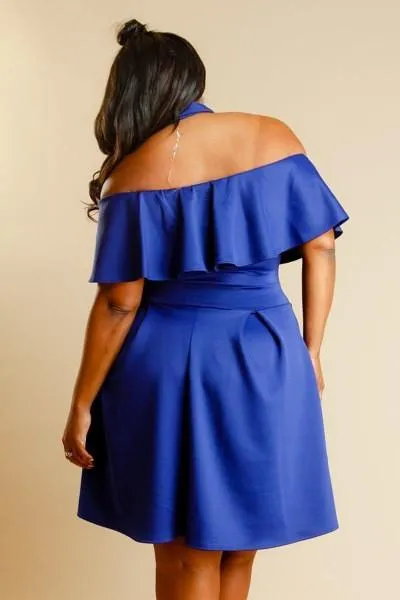 Plus Size Dashing Ruffled Choker Neckline Dress [SALE]