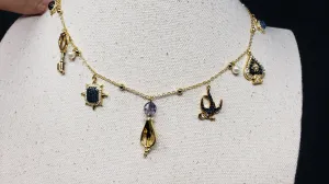 Preorder Many Charms Necklace with SemiPrecious Stones