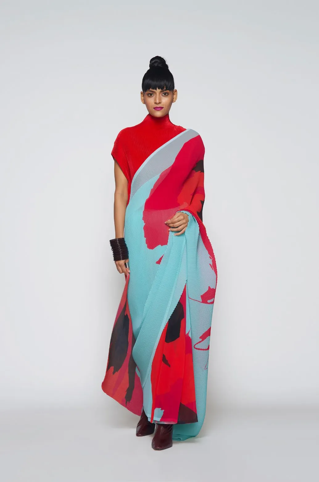 Printed Pleated Sari