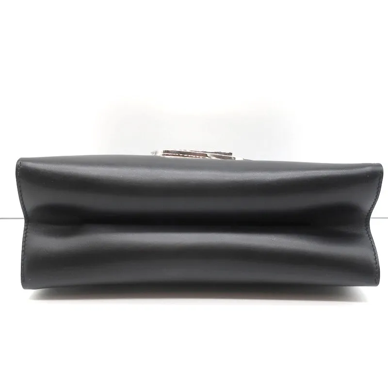 Proenza Schouler Medium Curl Clutch Bag Black Leather