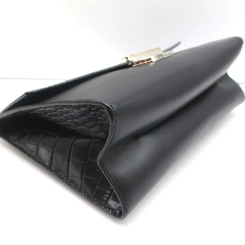 Proenza Schouler Medium Curl Clutch Bag Black Leather