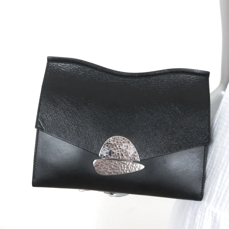 Proenza Schouler Medium Curl Clutch Bag Black Leather