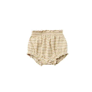Quincy Mae Gathered Bloomer - Gold Stripe