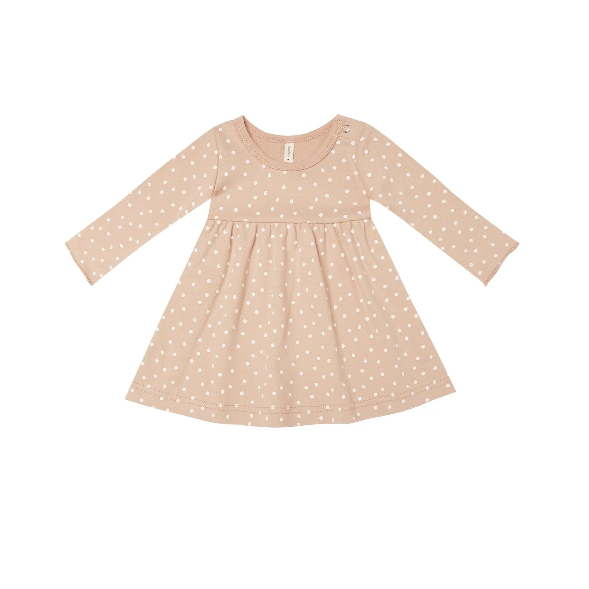 Quincy Mae Long Sleeve Jersey Dress - Dots