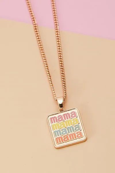 "Mama" Stacked Pendant Necklace- G