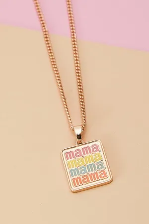 "Mama" Stacked Pendant Necklace- G