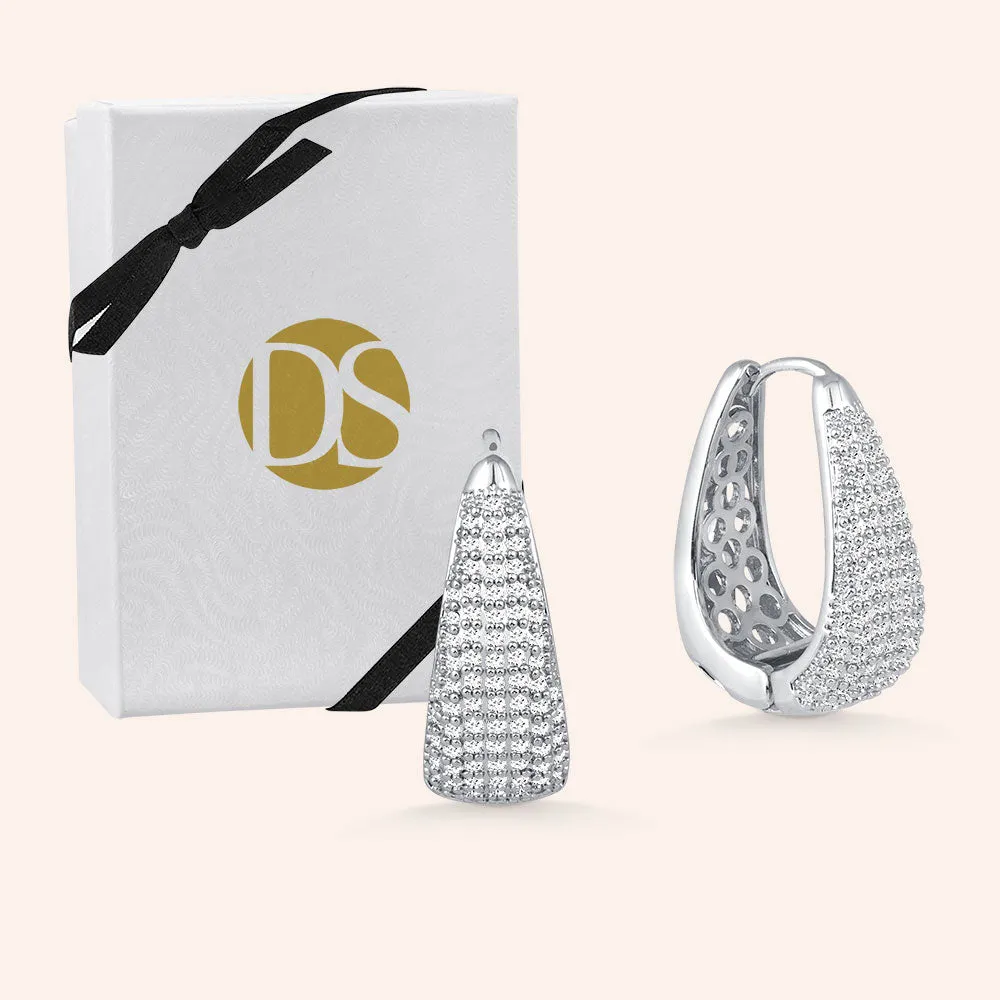 "Royal" Pave Statement Hoop Earrings