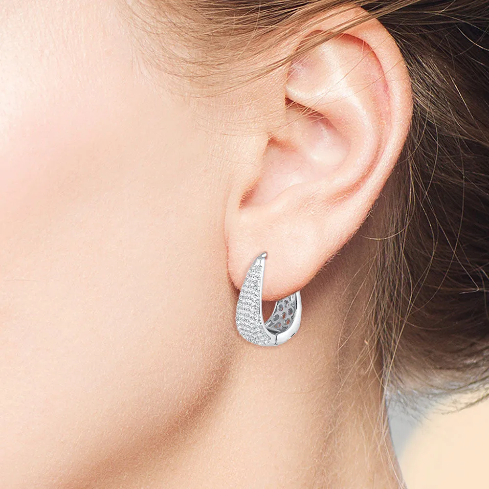 "Royal" Pave Statement Hoop Earrings
