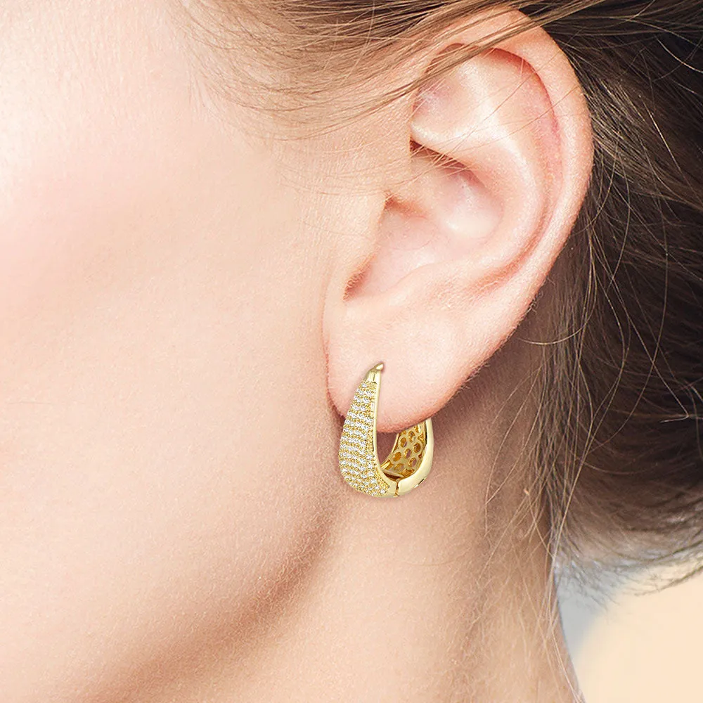 "Royal" Pave Statement Hoop Earrings