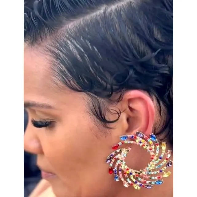 Rainbow Burst Statement Earrings
