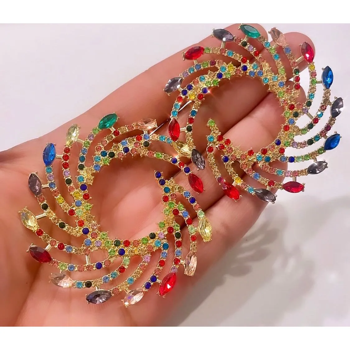 Rainbow Burst Statement Earrings