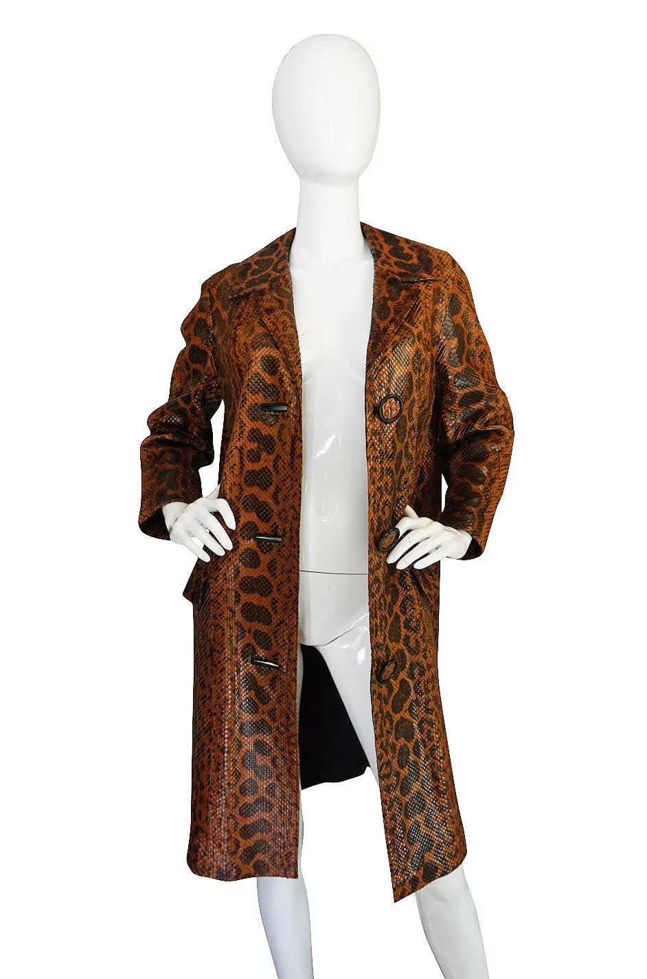 Rare Late 1950s, Early 1960s Mod Snakeskin Coat