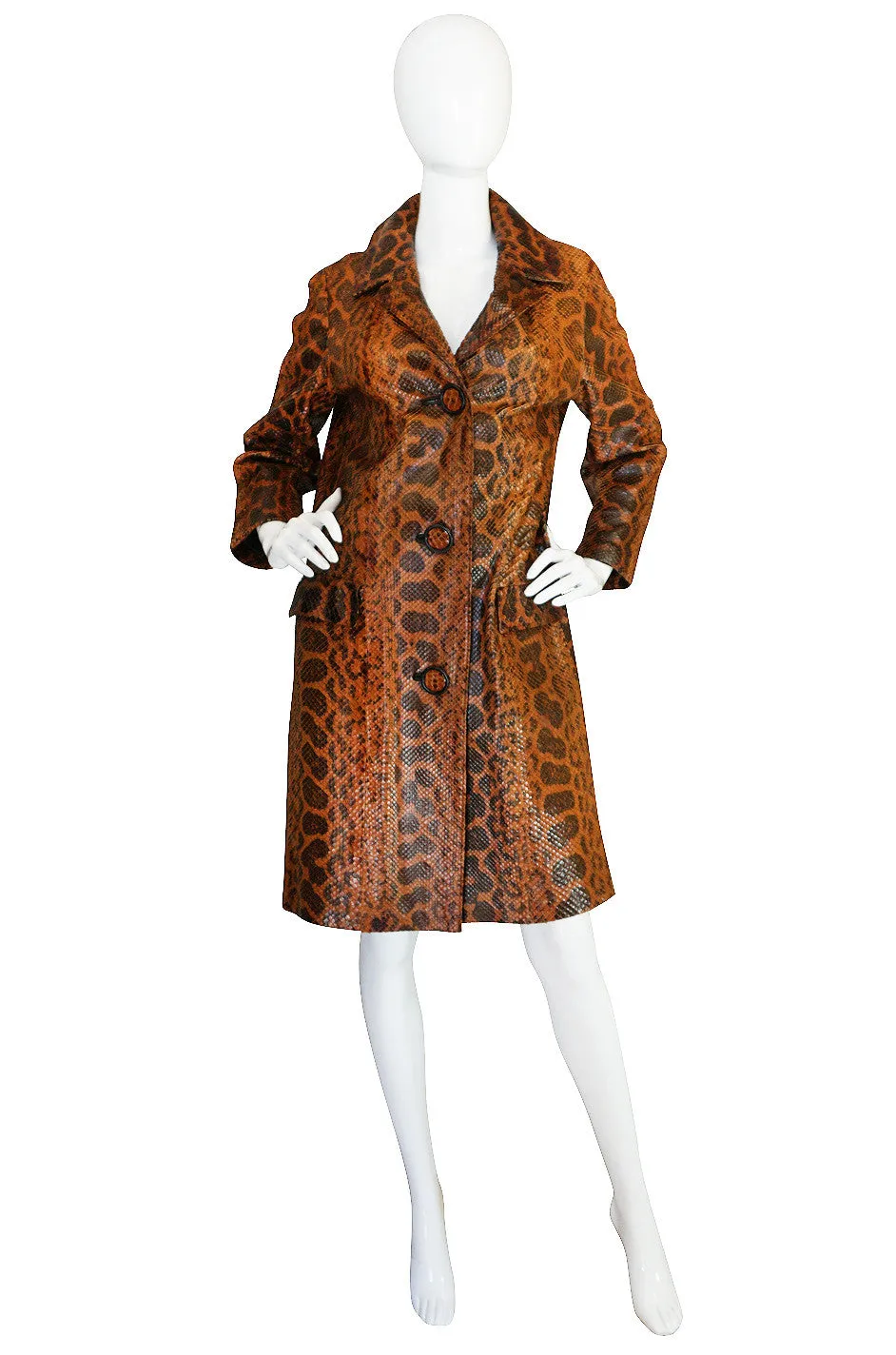 Rare Late 1950s, Early 1960s Mod Snakeskin Coat