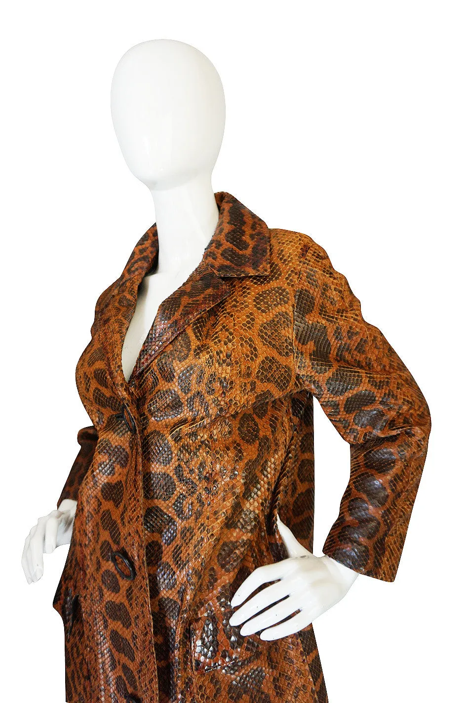 Rare Late 1950s, Early 1960s Mod Snakeskin Coat