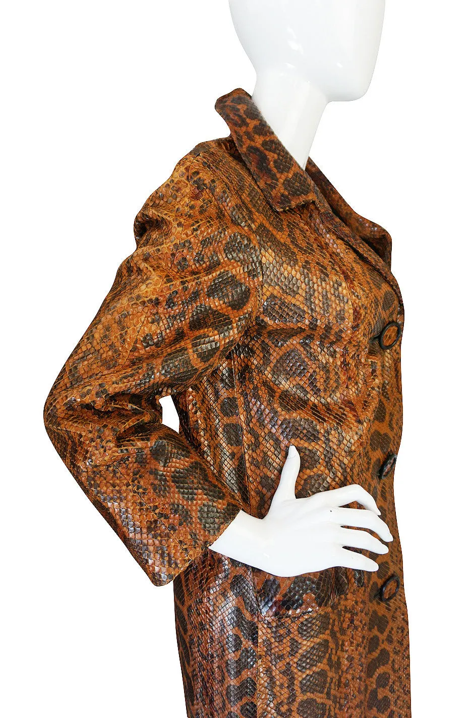 Rare Late 1950s, Early 1960s Mod Snakeskin Coat