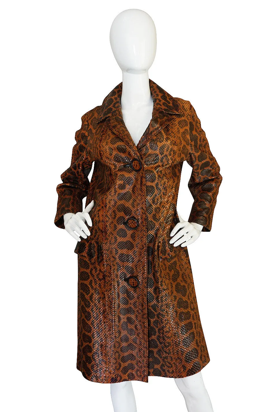 Rare Late 1950s, Early 1960s Mod Snakeskin Coat