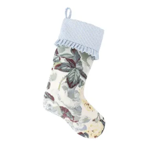Rose & Hydrangea Stocking with Ticking Ruffles