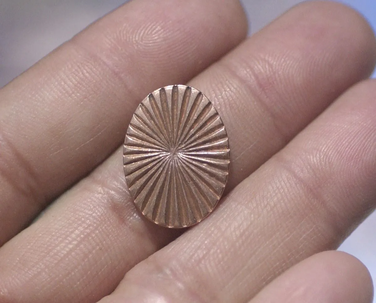 Ruffled Pattern Oval 18mm x 13mm  for Enameling Stamping Texturing Soldering Blanks Variety of Metals - 10 pieces