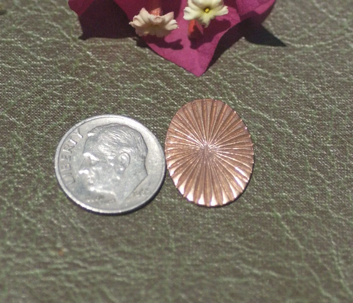 Ruffled Pattern Oval 18mm x 13mm  for Enameling Stamping Texturing Soldering Blanks Variety of Metals - 10 pieces