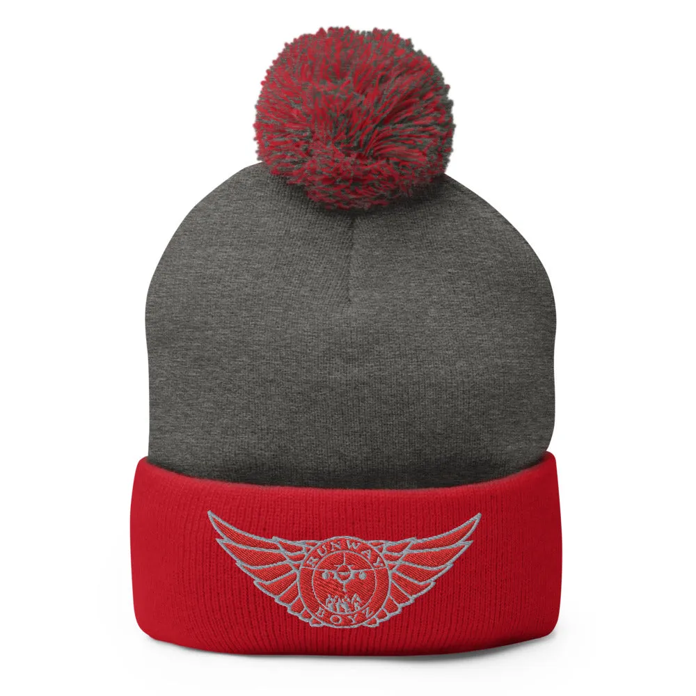 Runway Boyz Logo Pom-Pom Beanie