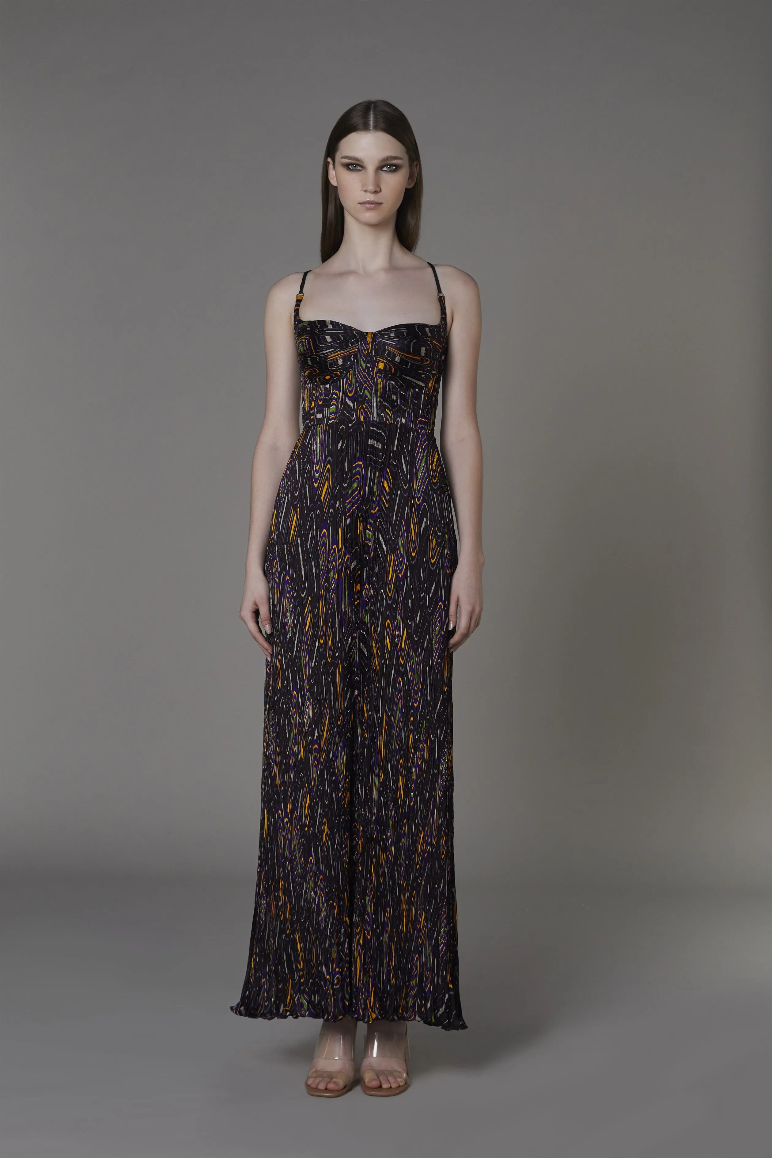Saaksha & KinniÂ    I   Purple semi circle bustier dress Chiffon Purple SS22061