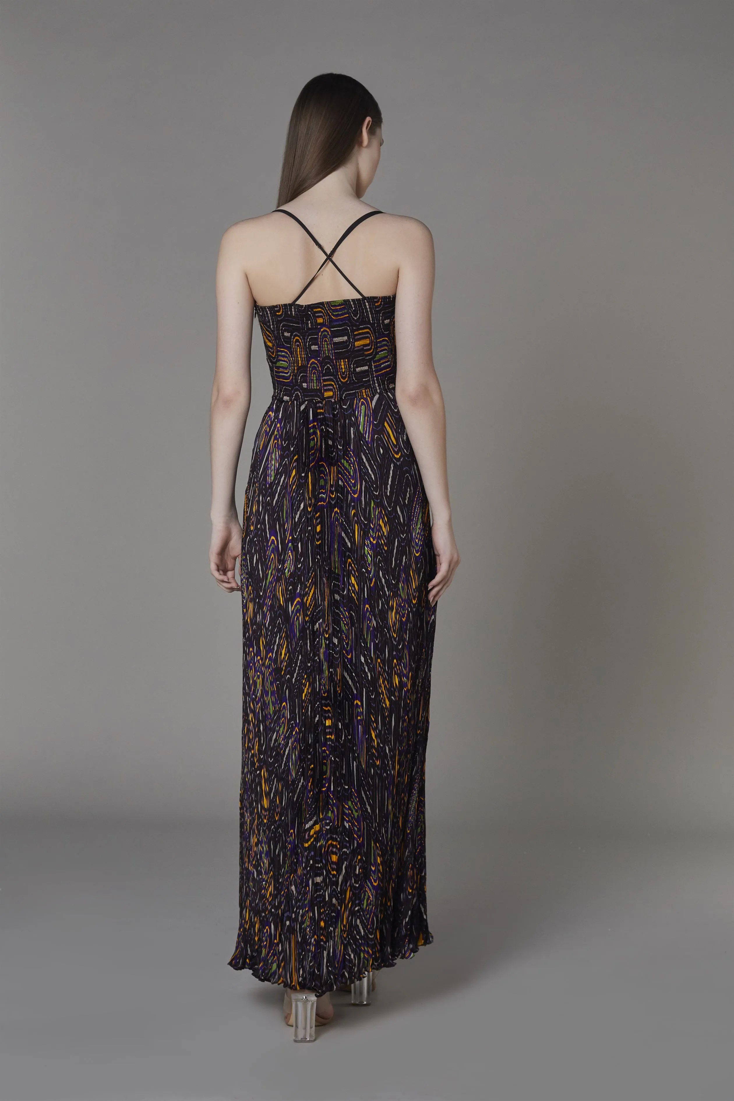Saaksha & KinniÂ    I   Purple semi circle bustier dress Chiffon Purple SS22061