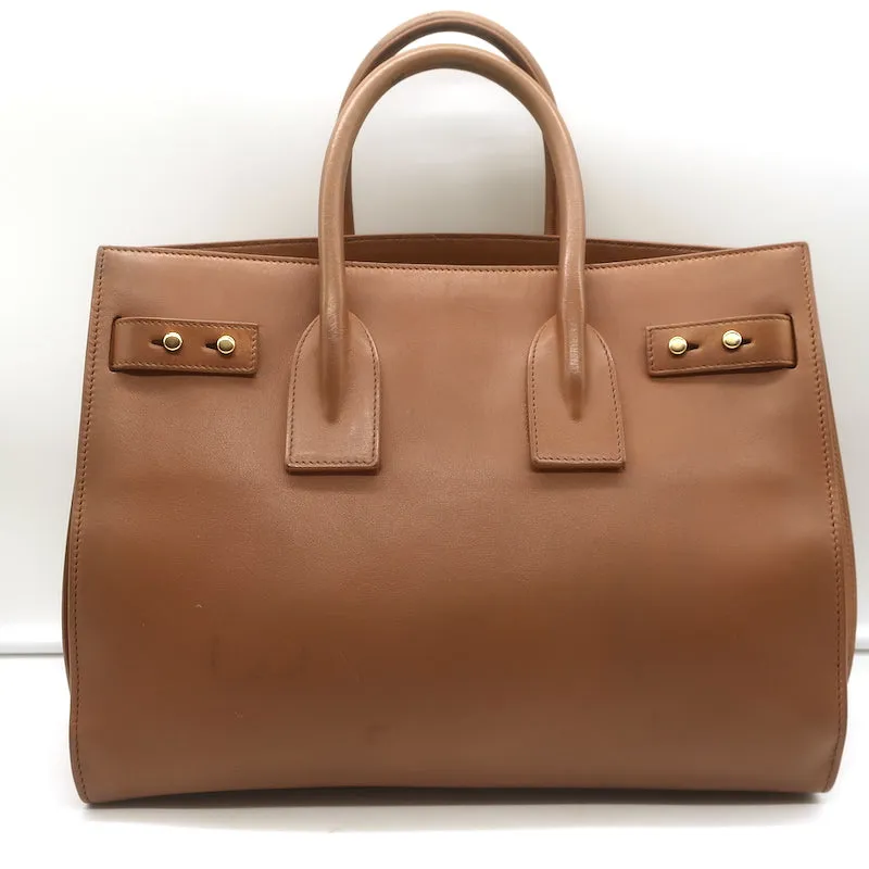 Saint Laurent Small Sac de Jour Tote Brown Leather Crossbody Bag