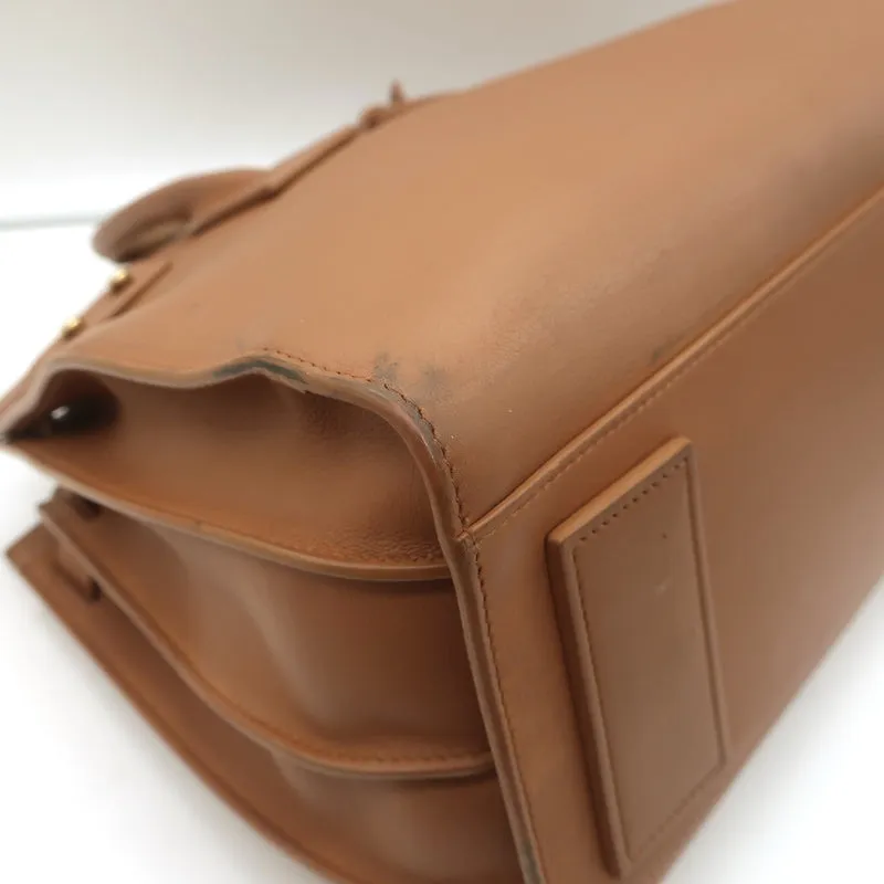 Saint Laurent Small Sac de Jour Tote Brown Leather Crossbody Bag