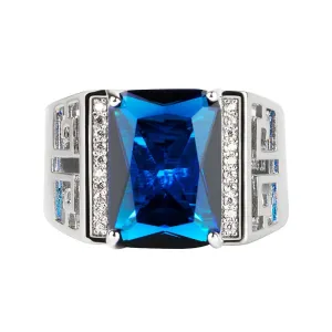 Sapphire Gemstone Silver 925 Ring for Men