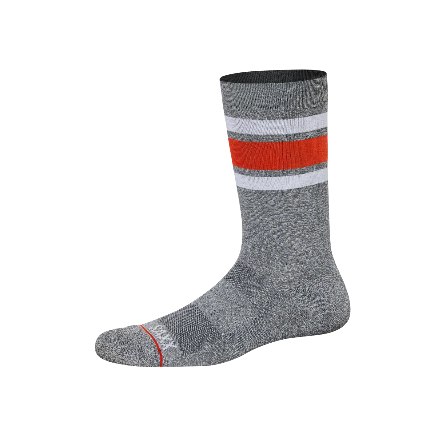 Saxx Mens Whole Package Crew Socks - Athletic Stripe/Grey