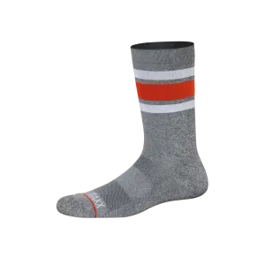 Saxx Mens Whole Package Crew Socks - Athletic Stripe/Grey