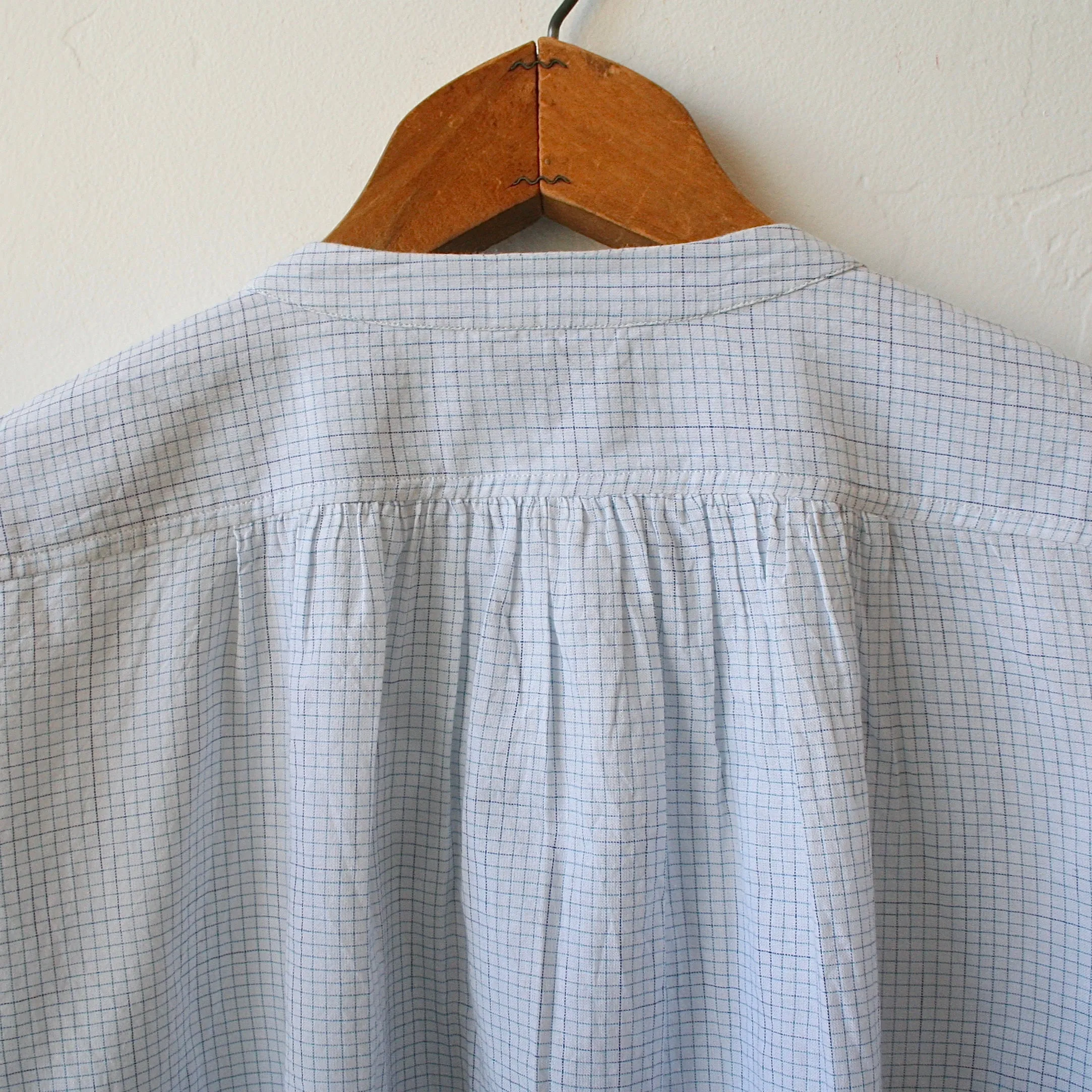 Scarlette Gathered Night Dress - Blue Checks