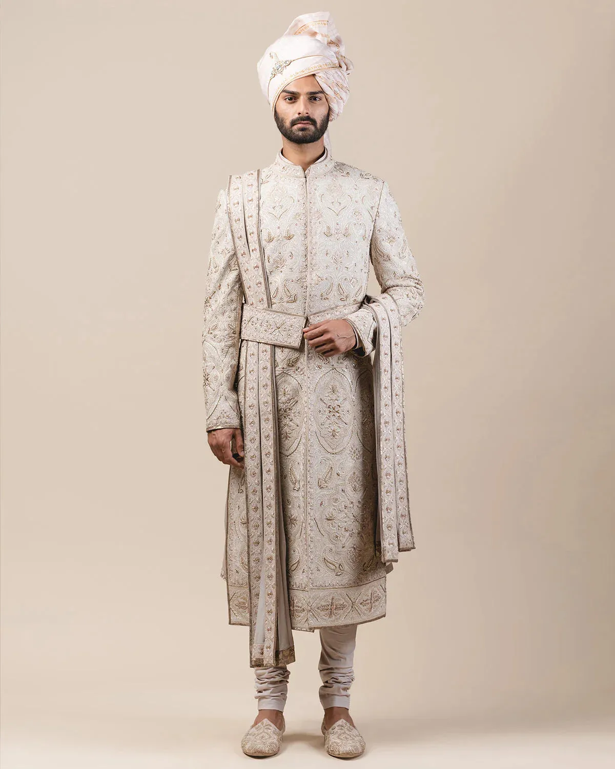 SHERWANI IN MATKA SILK WITH DORI