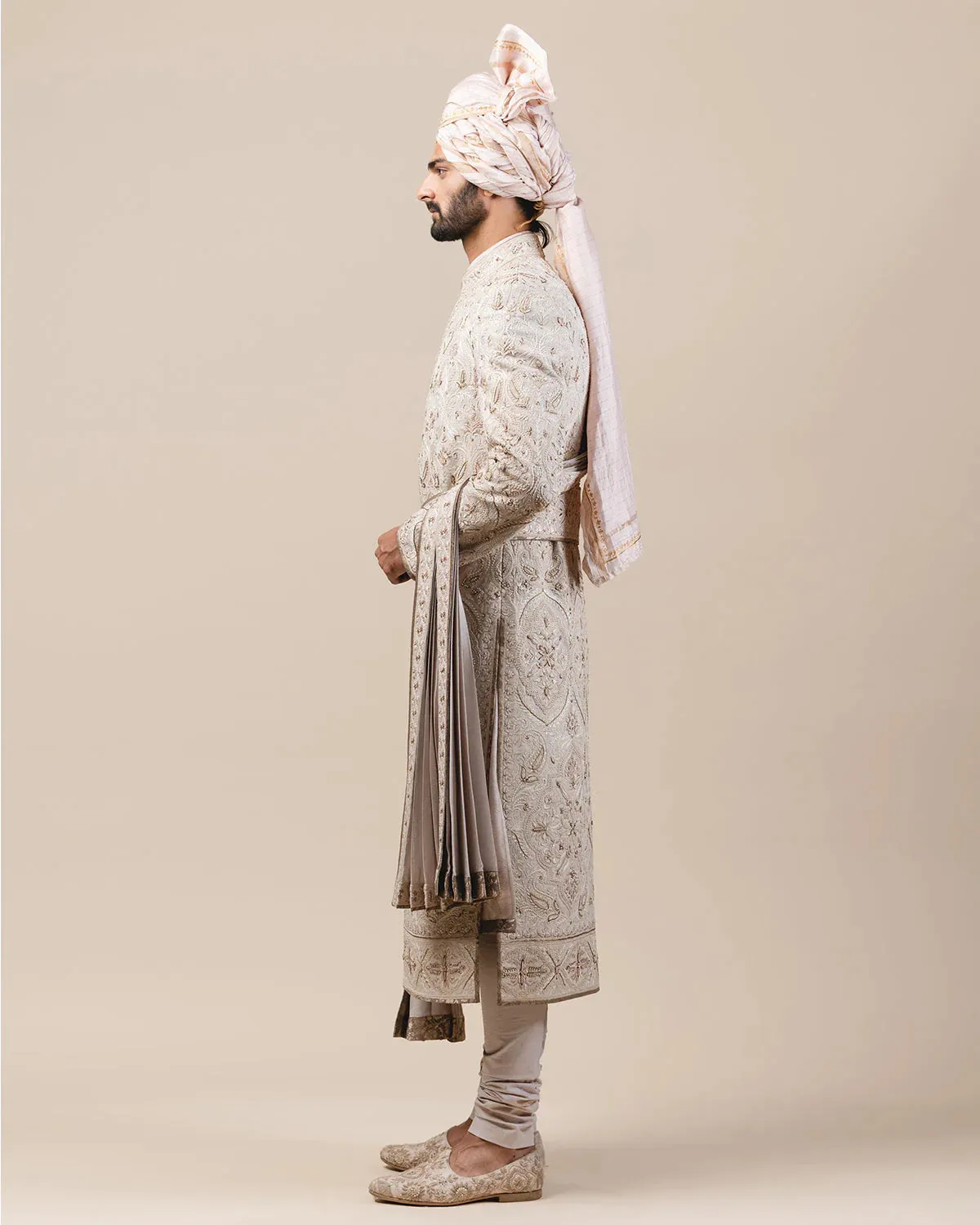 SHERWANI IN MATKA SILK WITH DORI
