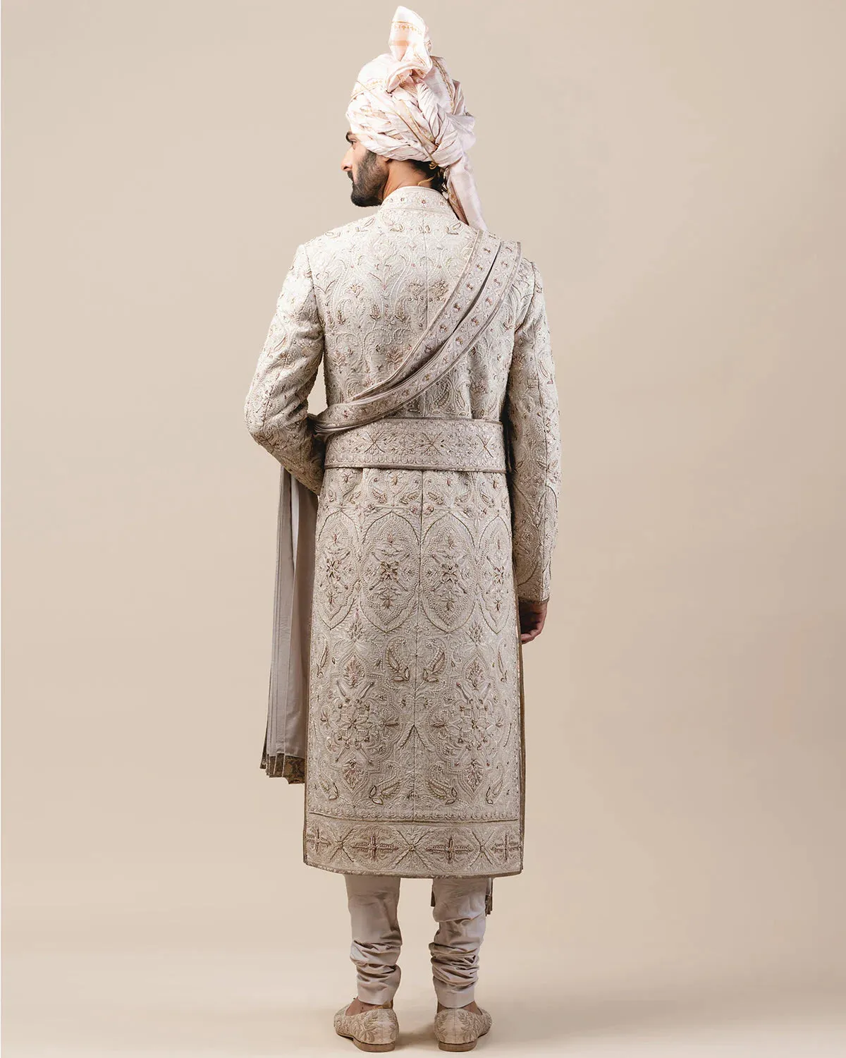 SHERWANI IN MATKA SILK WITH DORI