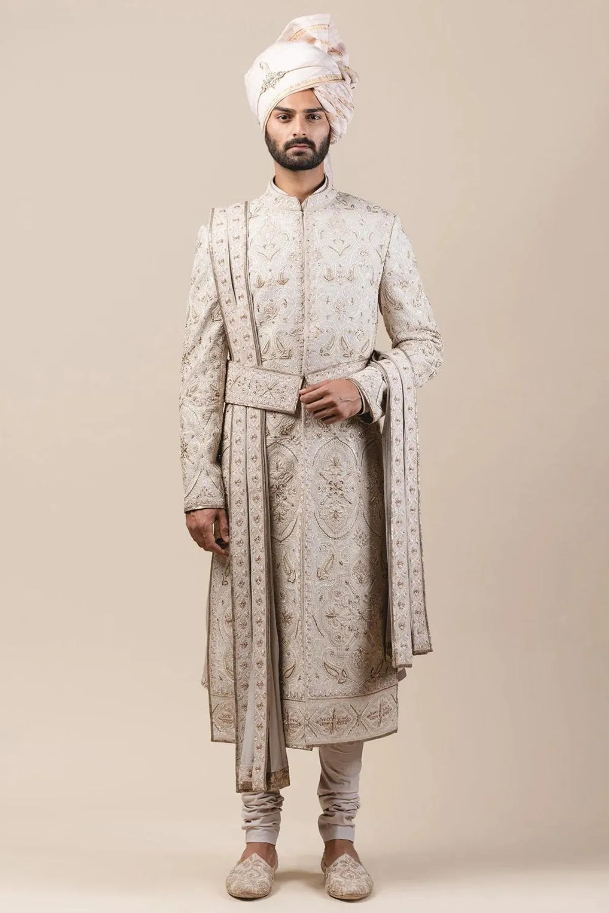 SHERWANI IN MATKA SILK WITH DORI